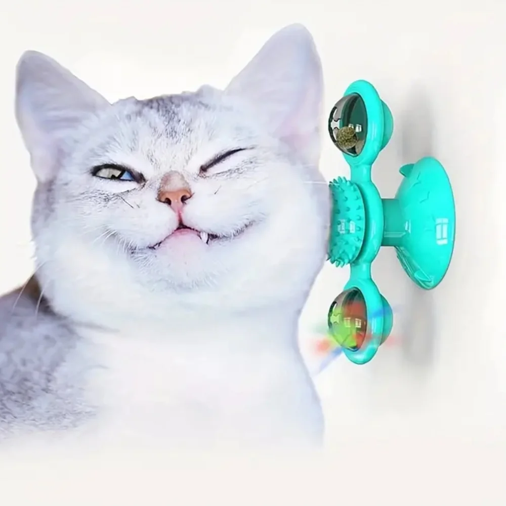 Cat Windmill Spinning‎ Toy, Interactive Cat Toy Cat Pet Grooming